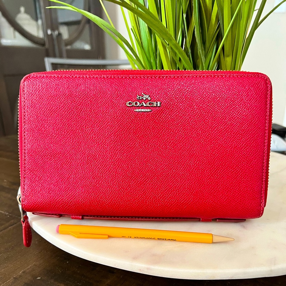 Coach large double zip travel wallet/organizer. Like new.